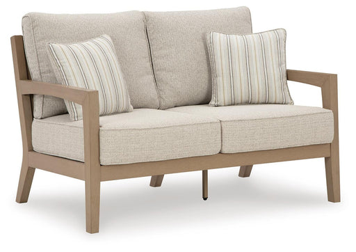 Hallow Creek Outdoor Loveseat with Cushion - US Furniture & Mattress (Waterbury,CT)*