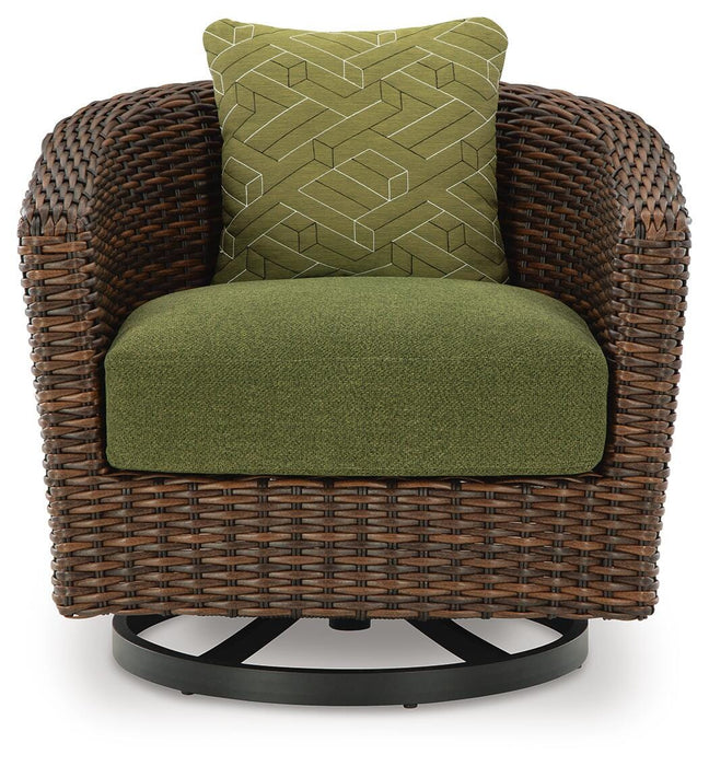 Horizon Hall Outdoor Swivel Lounge Chair with Cushion - US Furniture & Mattress (Waterbury,CT)*