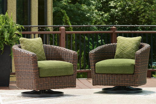 Horizon Hall Outdoor Swivel Lounge Chair with Cushion - US Furniture & Mattress (Waterbury,CT)*