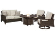 Paradise Trail Outdoor Loveseat, Lounge Chairs and Fire Pit Table - US Furniture & Mattress (Waterbury,CT)*