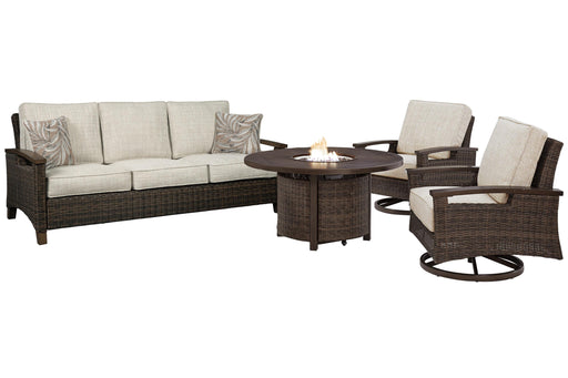 Paradise Trail Outdoor Sofa, Lounge Chairs and Fire Pit Table - US Furniture & Mattress (Waterbury,CT)*