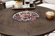 Paradise Trail Paradise Trail Fire Pit Table with 4 Nuvella Swivel Lounge Chairs - US Furniture & Mattress (Waterbury,CT)*