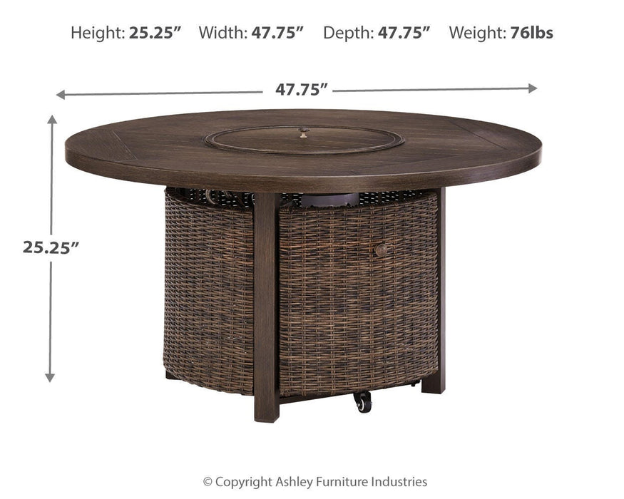 Paradise Trail Paradise Trail Fire Pit Table with 4 Nuvella Swivel Lounge Chairs - US Furniture & Mattress (Waterbury,CT)*