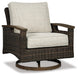 Paradise Trail Paradise Trail Fire Pit Table with 4 Nuvella Swivel Lounge Chairs - US Furniture & Mattress (Waterbury,CT)*