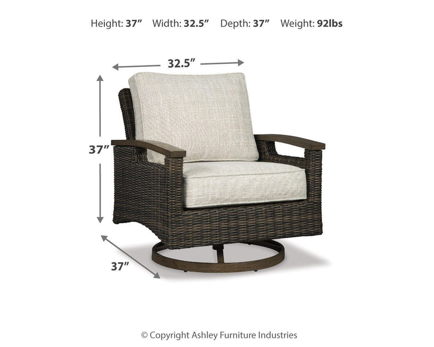 Paradise Trail Paradise Trail Fire Pit Table with 4 Nuvella Swivel Lounge Chairs - US Furniture & Mattress (Waterbury,CT)*