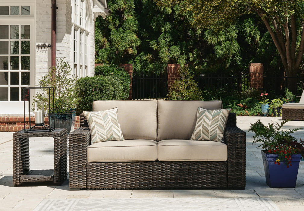 Coastline Bay Outdoor Loveseat with Cushion - US Furniture & Mattress (Waterbury,CT)*