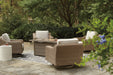 Beachcroft Beachcroft Fire Pit Table with Four Nuvella Swivel Lounge Chairs - US Furniture & Mattress (Waterbury,CT)*