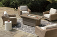 Beachcroft Beachcroft Fire Pit Table with Four Nuvella Swivel Lounge Chairs - US Furniture & Mattress (Waterbury,CT)*