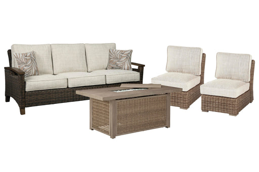 Beachcroft Outdoor Sofa, Lounge Chairs and Fire Pit - US Furniture & Mattress (Waterbury,CT)*