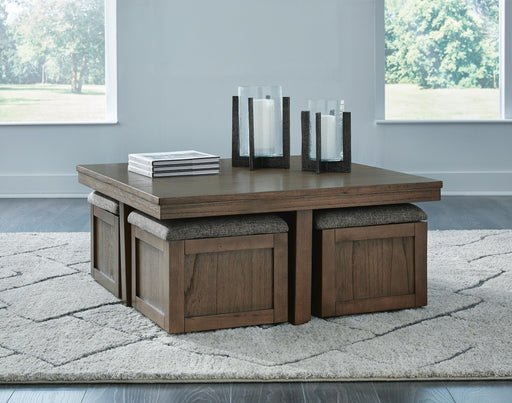 Boardernest Coffee Table with 4 Stools - US Furniture & Mattress (Waterbury,CT)*