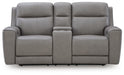 5Z-Comfort Power Reclining Loveseat with Console - US Furniture & Mattress (Waterbury,CT)*