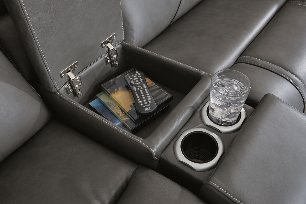 5Z - Pittson Power Reclining Sectional Loveseat with Console - US Furniture & Mattress (Waterbury,CT)*