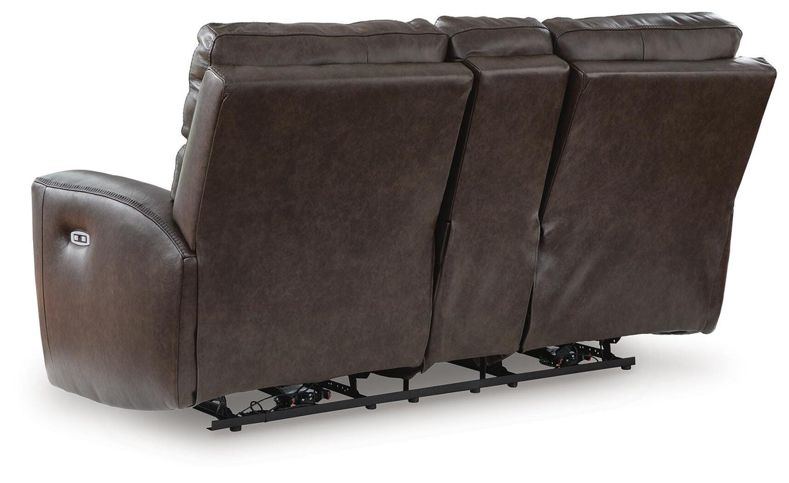 Crossplex Power Reclining Loveseat with Console - US Furniture & Mattress (Waterbury,CT)*
