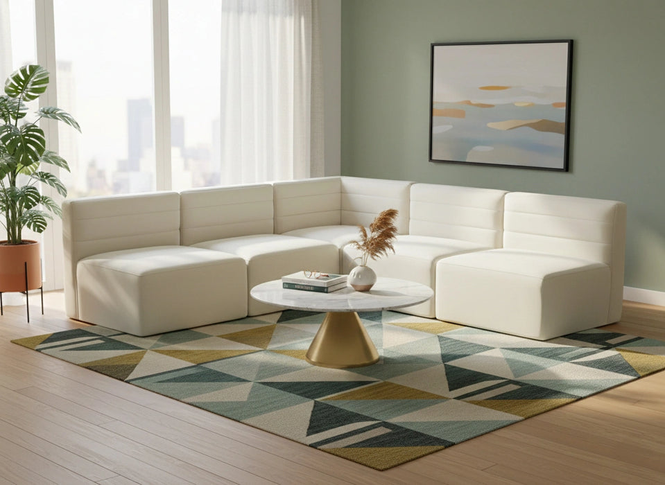 Quincy Cream Velvet Modular Sectional