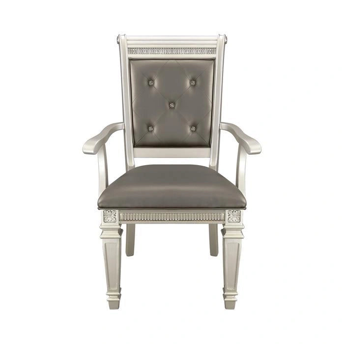 Bevelle Arm Chair in Silver (Set of 2)