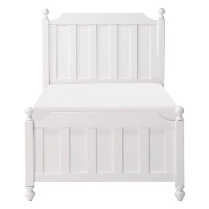 Wellsummer Twin Panel Bed in White 1803WT-1*