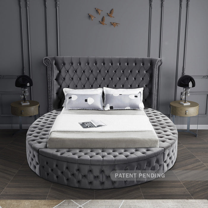 Luxus Grey Velvet Full Bed (3 Boxes)