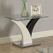 SLOANE White/Dark Gray/Chrome End Table image