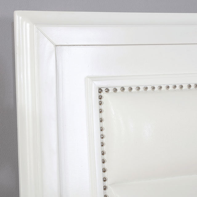 Golva E.King & Queen Bed White & Silver - US Furniture & Mattress (Waterbury,CT)*