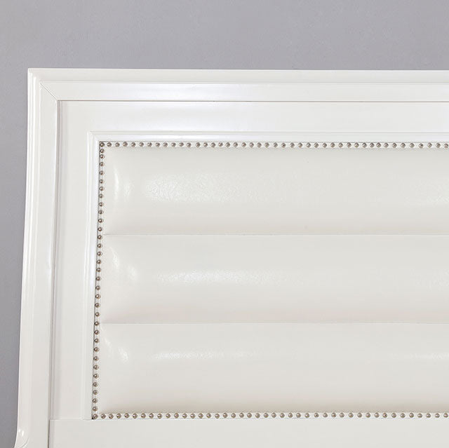 Golva E.King & Queen Bed White & Silver - US Furniture & Mattress (Waterbury,CT)*