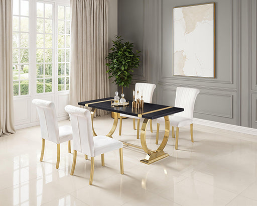 Horley 60" Dining Table, Gold Frame - US Furniture & Mattress (Waterbury,CT)*