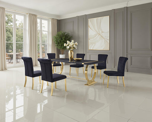 Horley 80" Dining Table, Gold Frame - US Furniture & Mattress (Waterbury,CT)*