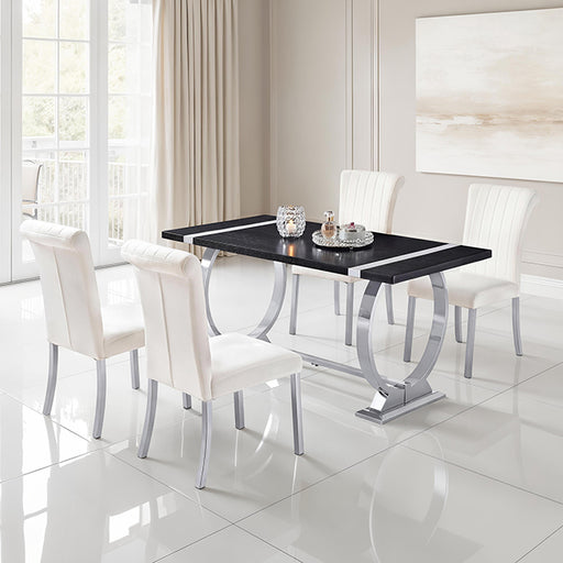 Horley 60" Dining Table, Silver Frame - US Furniture & Mattress (Waterbury,CT)*