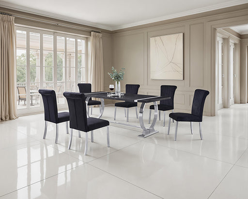 Horley 80" Dining Table, Silver Frame - US Furniture & Mattress (Waterbury,CT)*