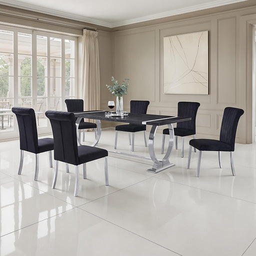 Horley 80" Dining Table, Silver Frame - US Furniture & Mattress (Waterbury,CT)*