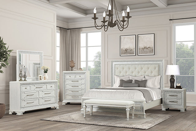 Stella Mia E.King & Queen Bed White & White - US Furniture & Mattress (Waterbury,CT)*
