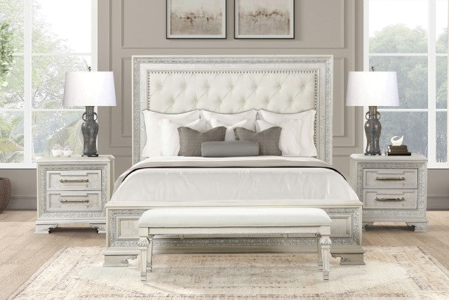 Stella Mia E.King & Queen Bed White & White - US Furniture & Mattress (Waterbury,CT)*