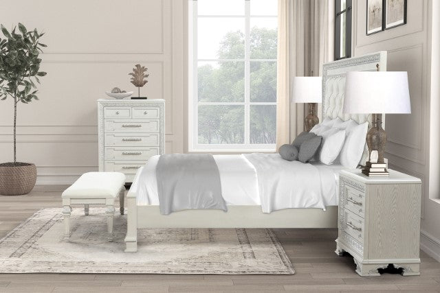 Stella Mia E.King & Queen Bed White & White - US Furniture & Mattress (Waterbury,CT)*
