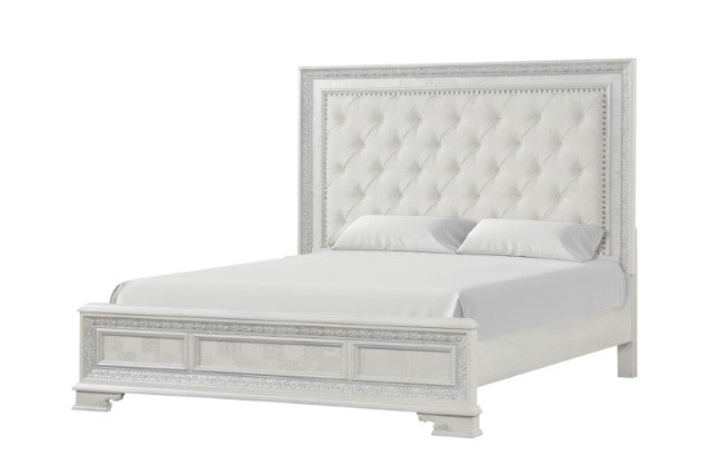 Stella Mia E.King & Queen Bed White & White - US Furniture & Mattress (Waterbury,CT)*