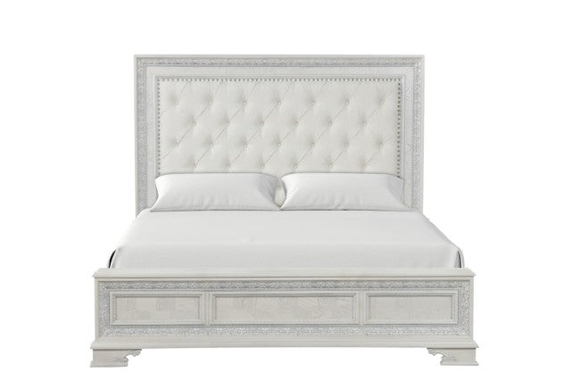 Stella Mia E.King & Queen Bed White & White - US Furniture & Mattress (Waterbury,CT)*