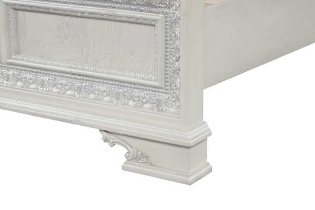 Stella Mia E.King & Queen Bed White & White - US Furniture & Mattress (Waterbury,CT)*
