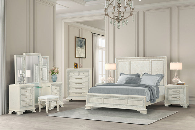 Stella Mia E.King & Queen Bed White & White - US Furniture & Mattress (Waterbury,CT)*