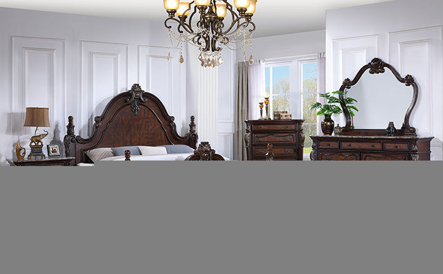 Francione E.King & Queen Bed White & Chrome - US Furniture & Mattress (Waterbury,CT)*