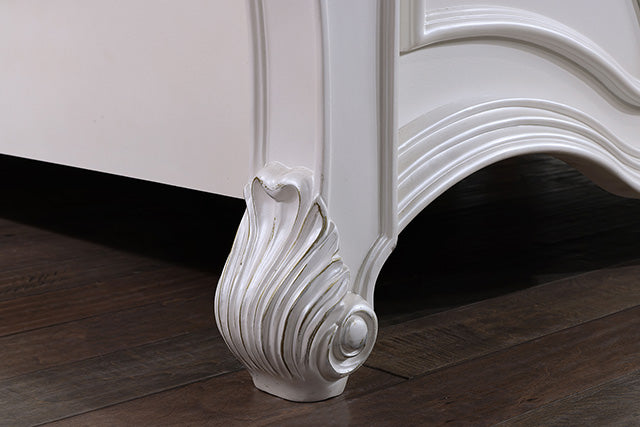 Francione E.King & Queen Bed White & Chrome - US Furniture & Mattress (Waterbury,CT)*