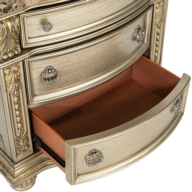 Fromberg Nightstand w/ Marble Top - US Furniture & Mattress (Waterbury,CT)*