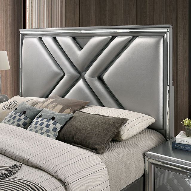 Emmeline 4 & 5 Piece Queen Bedroom Set Gray & White - US Furniture & Mattress (Waterbury,CT)*