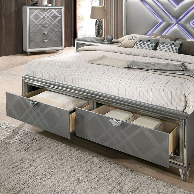 Emmeline 4 & 5 Piece Queen Bedroom Set Gray & White - US Furniture & Mattress (Waterbury,CT)*