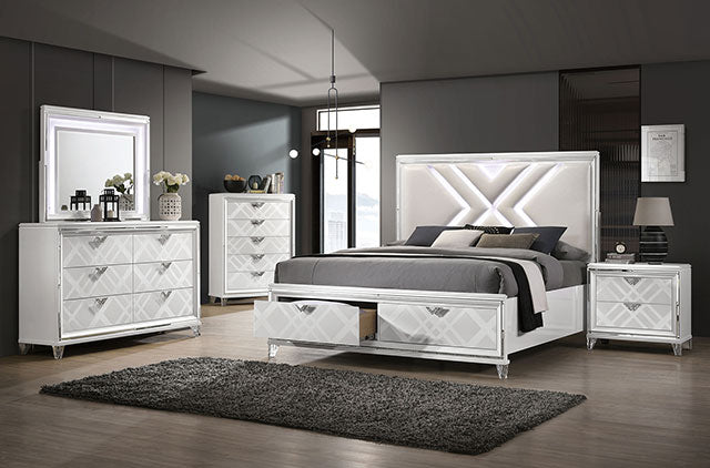 Emmeline 4 & 5 Piece Queen Bedroom Set Gray & White - US Furniture & Mattress (Waterbury,CT)*