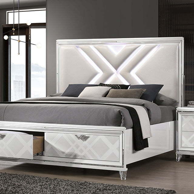 Emmeline 4 & 5 Piece Queen Bedroom Set Gray & White - US Furniture & Mattress (Waterbury,CT)*