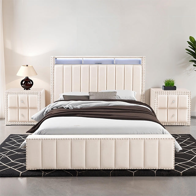 Farese Queen Bed w/ 2 Nightstands - US Furniture & Mattress (Waterbury,CT)*