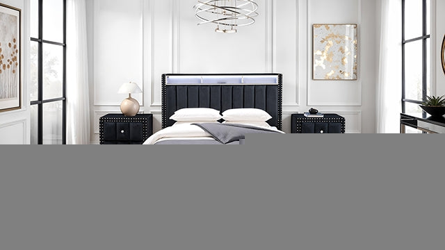 Farese Queen Bed w/ 2 Nightstands - US Furniture & Mattress (Waterbury,CT)*