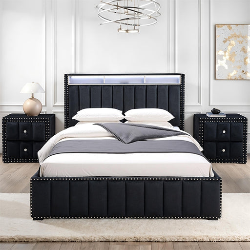 Farese Queen Bed w/ 2 Nightstands - US Furniture & Mattress (Waterbury,CT)*